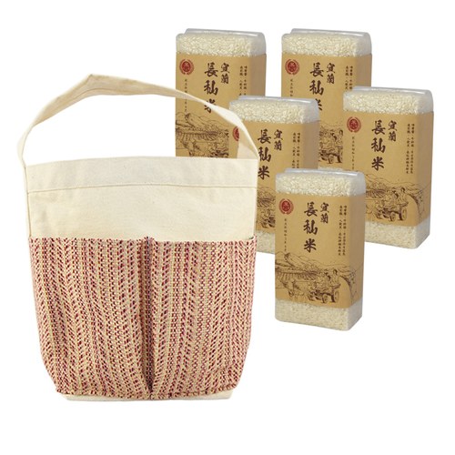 長秈米(5入)+跳色手提袋-海島之戀