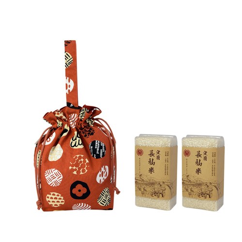 長秈米(2入)+手提束口包-幾何圓點