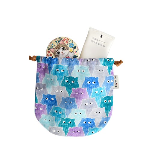 幸福爆到-糖果貓球型束口袋+爆米花 2入(口味隨機)