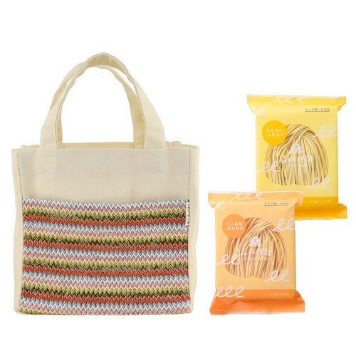 龍來吃麵-彩虹秘境編織提袋 + 森林拌麵2入