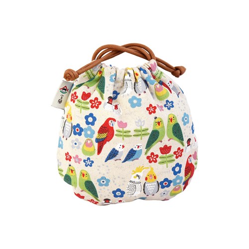 幸福爆到-鸚鵡同樂會球型束口袋+爆米花 2入(口味隨機)