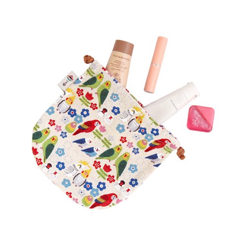 幸福爆到-鸚鵡同樂會球型束口袋+爆米花 2入(口味隨機)