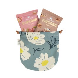 幸福爆到-花間輕語球型束口袋+爆米花 2入(口味隨機)