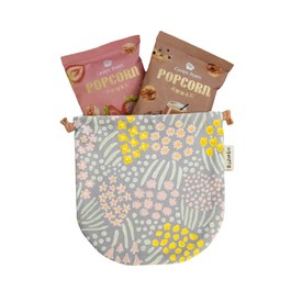 幸福爆到-花朵煙花球型束口袋+爆米花 2入(口味隨機)