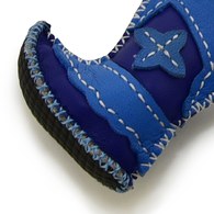 【蒙古傳統】奔跑大草原皮靴鑰匙圈-海洋藍